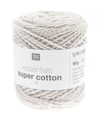 Coton à tricoter ou crocheter Essentials Super Cotton DK - Rico Design 04 Ecru