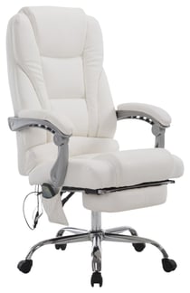 Chaise de bureau Pacific avec fonction massage blanc