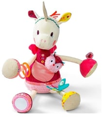 Peluche caline d'activites louise la licorne - lilliputiens - eveil bebe fille