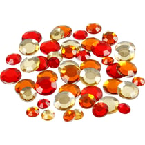 Pierre de strass, rond, dim. 6+9+12 mm, harmonie de rouges, 360 pièces/ 1 Pq.