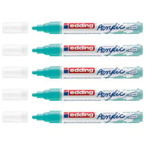 Lot de 5 marqueurs peinture acrylique pointe moyenne 2-3 mm - EDDING - Turquoise opulent