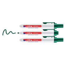 Marqueur permanent rétractable EDDING - Vert - Pointe moyenne 1,5-3 mm - Lot de 3