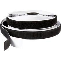 Bande Velcro , autocollant, L : 20 mm, noir, 5 m/ 1 rouleau