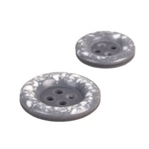 Lot de 3 boutons rond plastique recyclé 4 trous gris cendre