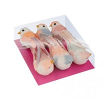 6 oiseaux couleur sur pince - 12x3,5x3 cm - Artemio