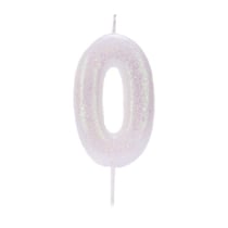 Bougie Iridescent Chiffre 0 (7 cm)