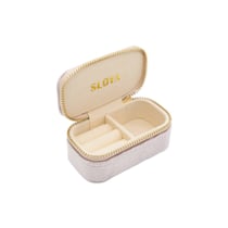 Mini boîte à bijoux velours rose pêche