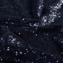 Tissu Sequins Galaxia extensible uni Bleu nuit