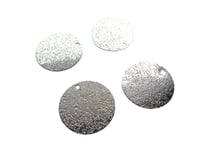 4 Sequins ronds 20mm argent pailleté sur 2 faces