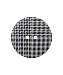 Carte de 3 boutons noir et blanc 2 trous motif pied de poule 18mm - Prym Noir