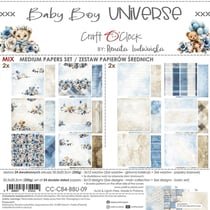24 papiers scrapbooking 20 x 20 cm Craft O' Clock BABY BOY UNIVERSE 09