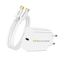 Mayaxess Chargeur Secteur pour Galaxy A35 20W + Câble USB-C 1m Blanc