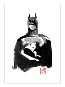 Affiche 50 x 70 cm -  Batman and cat - Pechane Sumie