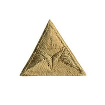 Lot de 3 écussons thermocollants mouche triangle brodé beige 2x2cm
