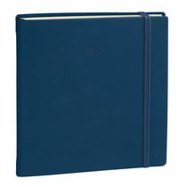 Agenda - 2026 - Exécutif Prestige - Semainier Planning - Multilingue - Silk - Bleu - 13 mois de décembre à décembre - 16x16 cm - Papier Clairefontaine ivoire - Fabrication française - Quo Vadis