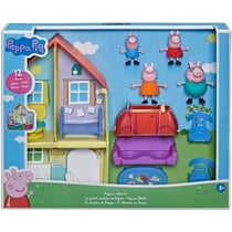 La maison aventure de peppa pig + 4 figurines + voiture + 6 accessoires - maison - figurine peppa le cochon - hasbro - f3659