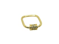 1 Fermoir à vis plaqué or 18K et zirconium -  22*20mm