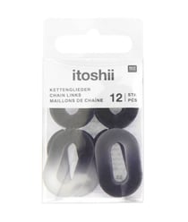 Lot de 12 Maillons de Chaîne Mat Itoshii - 19 x 31 x 5 mm - Rico Design Noir/Transparent