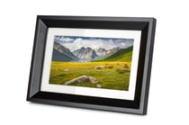 KODAK RDPF-1020W - Cadre Photo Numérique 10 Pouces, Écran 1024x600, Cadre Bois Noir, Diaporama avec Musique, Photo/Vidéo/Audio, Télécommande, Horloge, Calendrier, Marche/Arrêt Auto