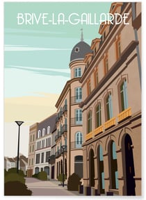 Affiche ville Brive-la-Gaillarde | A3 : 29,7x42cm