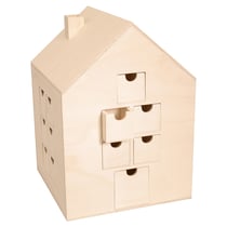 Calendrier de l'avent maison à décorer DIY en BOIS 30 x 21,5 cm - Artemio