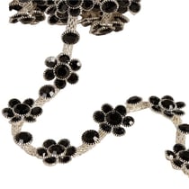 Bobine 5m galon fleurs pierre 15mm noir