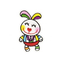 Ecusson thermocollant Lapin happy 6cm x 3cm