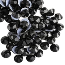 75 Cabochons Strass brillants thermocollants Hotfix en verre noir Diamètre 5 mm - grade AA
