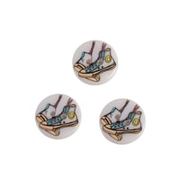 Lot de 3 boutons 2 trous enfant baskets