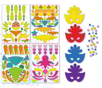 Masque pour enfant à décorer Carnaval 4 pièces