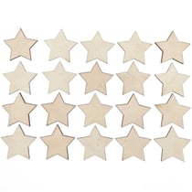 20 étoiles en bois naturel - petit 30 mm