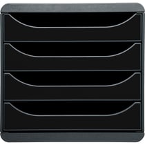 Module de classement Big Box 4 tiroirs Glossy - Noir brillant - Exacompta