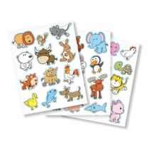 MégaCréa DIY - Gommettes animaux rigolos de 2,1 à 3,6 cm 35 pièces