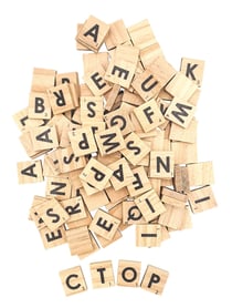 Lettres carré en bois Alphabet intelligent 120 pièces