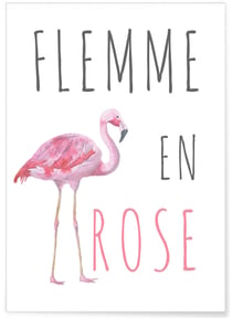 Affiche Flemme en rose | A3 : 29,7x42cm