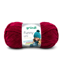 Fil à tricoter effet velour FUNNY - Grundl - 100 Gr - Oeko-Tex 23 Rouge