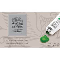 Gouache - Coffret 6 tubes de 14 ml - Couleurs primaires - Beaux-arts - Winsor et Newton