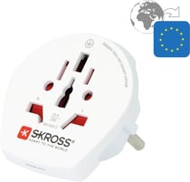 Adaptateur secteur Skross monde vers Europe blanc