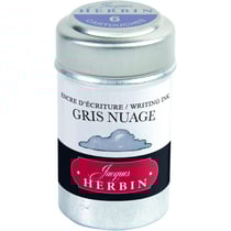 6 cartouches d'encre - Gris nuage - Pour stylos plume et roller - Herbin