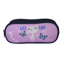 Trousse scolaire 2 compartiments Lili Lou Violet BAGTROTTER