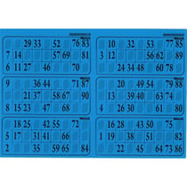 Plaque de 6 grilles de loto rigide 1mm bleu turquoise - cartons loto - lotoquine