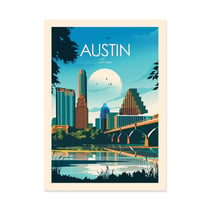 Affiche 50x70 cm - Austin Texas - Studio Inception