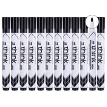 Lot de 12 marqueurs effaçables à sec pointe ogive 2.0mm - DELI - Noir