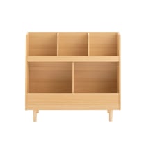 SoBuy KMB111-N Bibliothèque Enfant, Étagère à Livres, Meuble Rangement sur Pieds pour Enfant, Meuble Rangement Jouets et Livres pour Chambre d'enfant, 5 Compartiments Ouverts