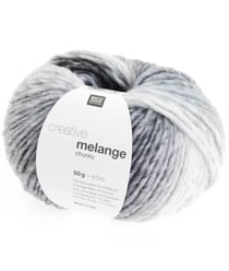 Pelote de laine à tricoter CREATIVE MELANGE CHUNKY - Rico Design 07 Gris