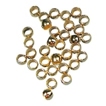 Perle à  écraser, int. :1,4mm ext. 2mm 35pces, or