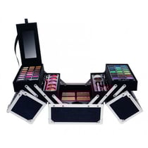 Grand vanity de maquillage glitter noir 72 pièces - mallette - jeu imitation beauté cosmétique