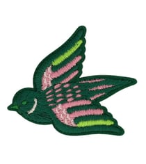 Ecusson oiseaux vert 49x43mm
