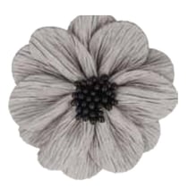 Fleur coquelicot gris clair sur broche 8cm