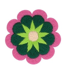 Ecusson fleurs vert 40x40mm